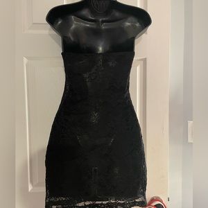 Lace see through halter dress